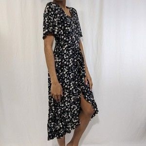 Umgee Flutter Sleeve Button Front Ruffle Hi-Lo Hem